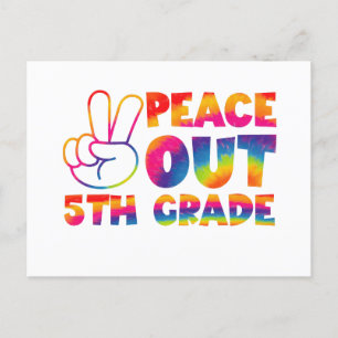 Carte Postale Peace Out Teinture de 5e année Teinture de Dernier