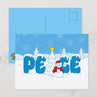 Carte Postale Peace Snowman Screwball Graphics Christmas