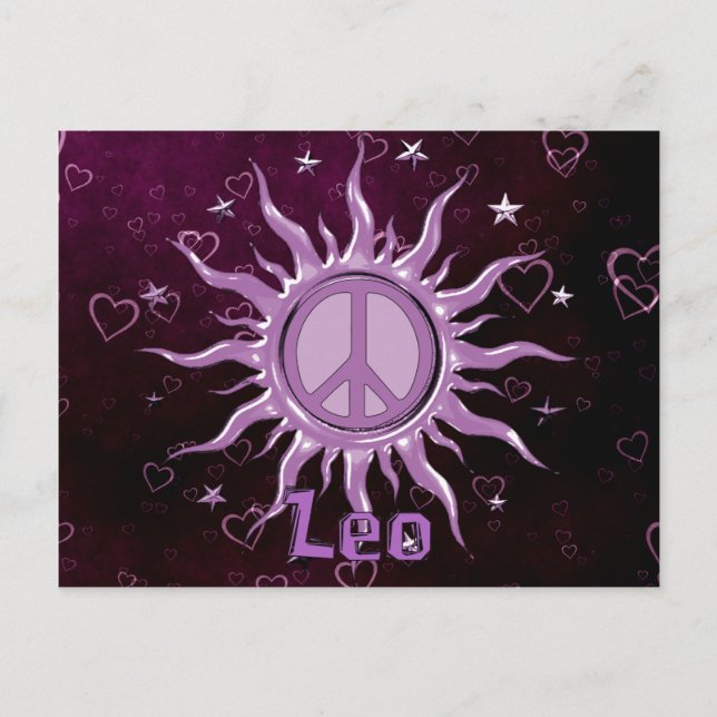 Carte Postale Peace Sun Leo (Devant)
