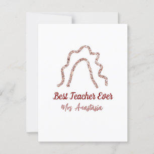 Carte Postale Peach marron parties scintillant arc-en-ciel appré