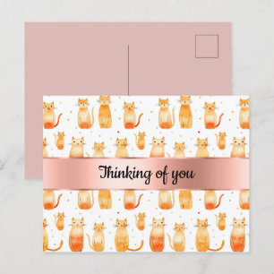 Carte Postale Peach Orange Cats Penser à vous