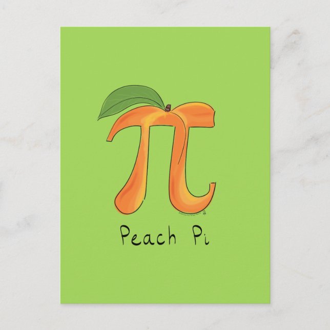 Carte postale Peach Pi Cute Math Pi Day (Devant)