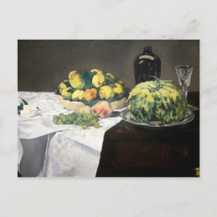 Carte Postale Peaches au citron de la vie morte par Manet Impres