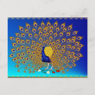 Carte postale Peacock et Rose