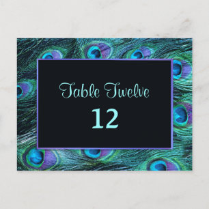 Carte Postale Peacock Feather Drama - Numéro de siège de table