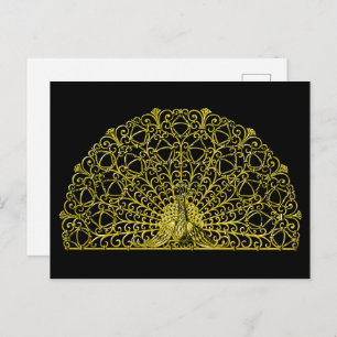 Carte Postale Peacock Gold Art Nouveau