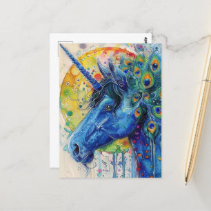 Carte Postale Peacock Unicorn