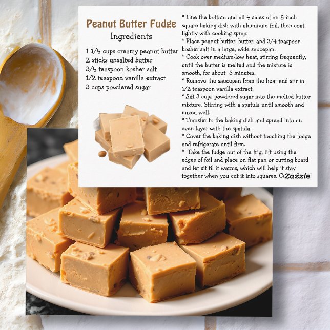 Carte Postale Peanut Butter Fudge Recipe Card (Créateur téléchargé)