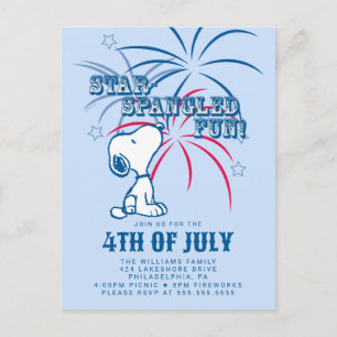 Carte Postale Peanuts 4 juillet Étoile Fun