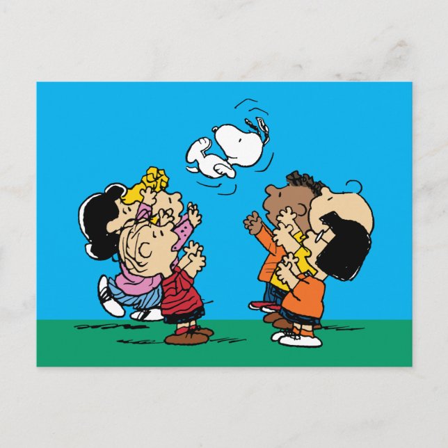 Carte Postale Peanuts | Amusement entre amis (Devant)