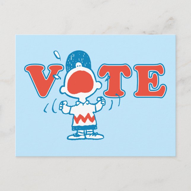 Carte Postale Peanuts | Charlie Brown Vote (Devant)