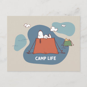 Carte Postale Peanuts La vie de camping de Snoopy et Woodstock
