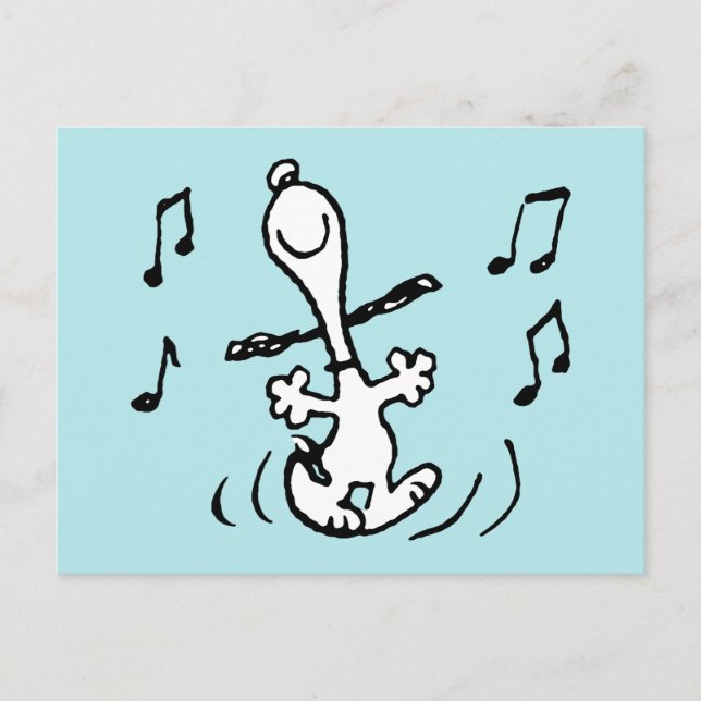 Carte Postale Peanuts | Snoopy dansant (Devant)