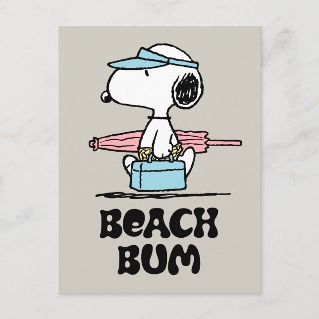 Carte Postale PEANUTS | Snoopy le fainéant de la plage (Devant)