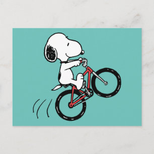 Carte Postale Peanuts   Snoopy Roue arrière à vélo