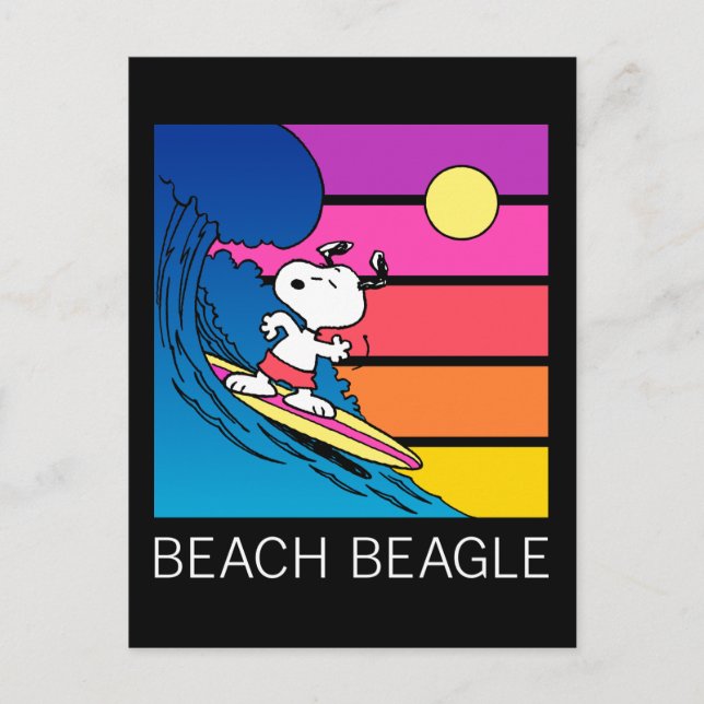 Carte Postale Peanuts | Snoopy Surfant (Devant)