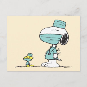 Carte Postale Peanuts Snoopy & Woodstock Docteurs