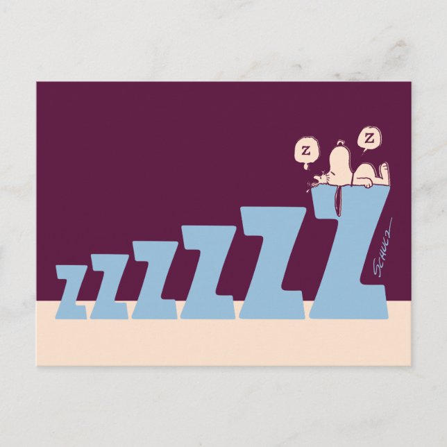 Carte Postale Peanuts | Snoopy & Woodstock font une sieste (Devant)