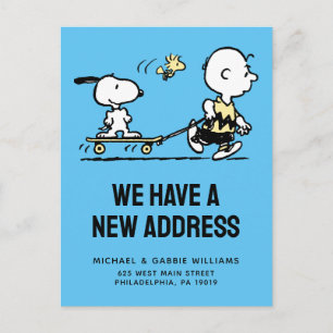 Carte Postale Peanuts   Snoopy & Woodstock   Nous avons déménagé