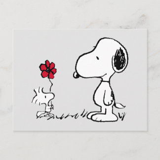 Carte Postale Peanuts | Snoopy & Woodstock Rouge & Noir