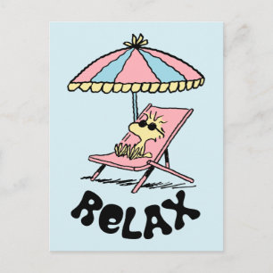 Carte Postale PEANUTS Woodstock se détendant à la plage