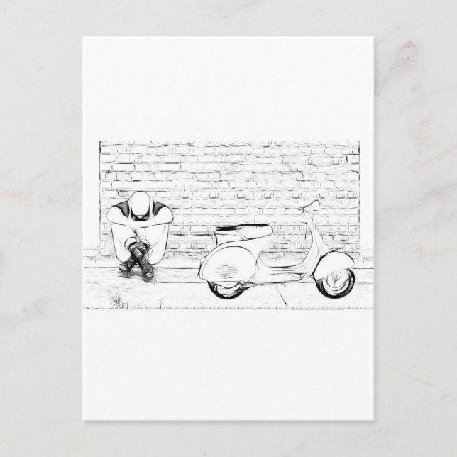 Carte Postale Peau Scooter (Devant)