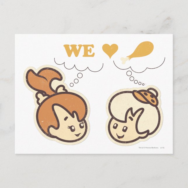 Carte Postale PEBBLES™ et Bam Bam Love Food (Devant)