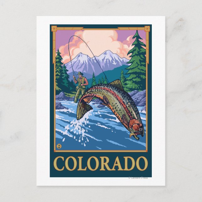 Carte Postale Pêche à la mouche, Colorado (Devant)
