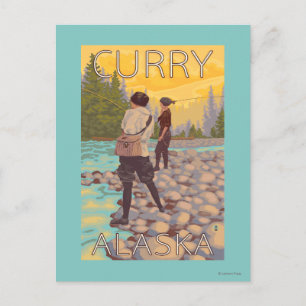 Carte Postale Pêche à la mouche - Curry, Alaska