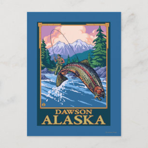 Carte Postale Pêche à la mouche - Dawson, Alaska