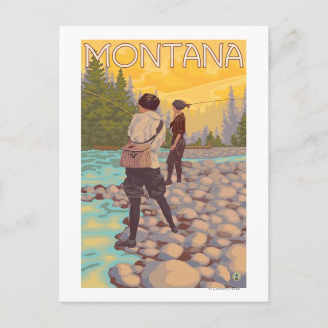 Carte Postale Pêche à la mouche - Montana (Devant)