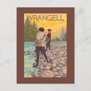 Carte Postale Pêche à la mouche - Wrangell, Alaska
