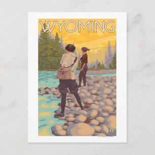 Carte Postale Pêche à la mouche - Wyoming