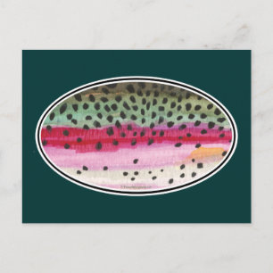 Carte Postale Pêche à la truite arc-en-ciel