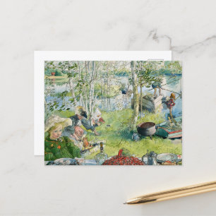 Carte Postale Pêche à l'arc par Carl Larsson
