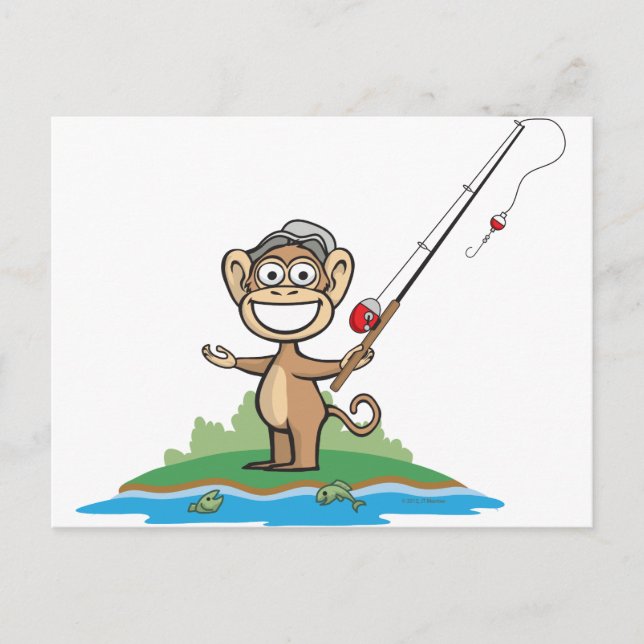 Carte Postale Pêche au singe (Devant)