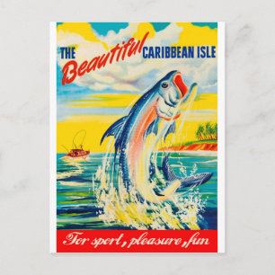Carte Postale Pêche dans l'île des Caraïbes