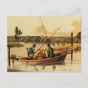 Carte Postale Pêche dans un Punt, aquatiné par I. Clark, pub. pa