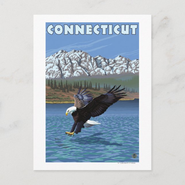 Carte Postale Pêche de l'aigle du Connecticut (Devant)