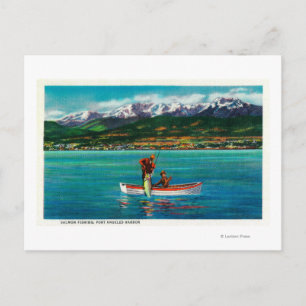 Carte Postale Pêche saumon à Port Angeles