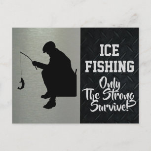 Carte Postale Pêche sur glace robuste Sports d'hiver Hobby Homme