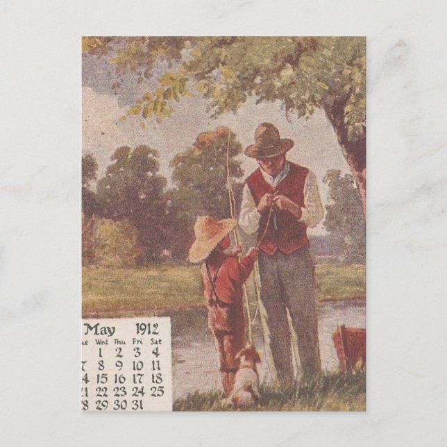 Carte Postale Pêche vintage 1912 (Devant)