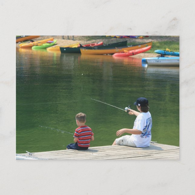 Carte postale "Pêcher au lac" (Devant)