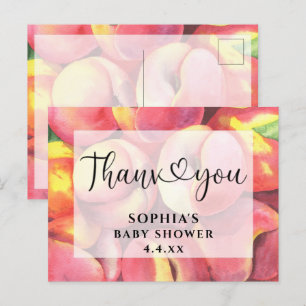 Carte Postale Pêches à l'aquarelle - Merci pour la baby shower