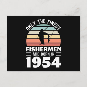 Carte Postale Pêcheurs nés en 1954 70e anniversaire de pêche cad