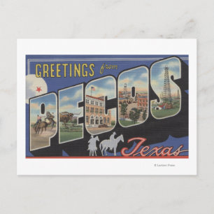Carte Postale Pecos, TexasGrandes lettres ScènesPecos, TX