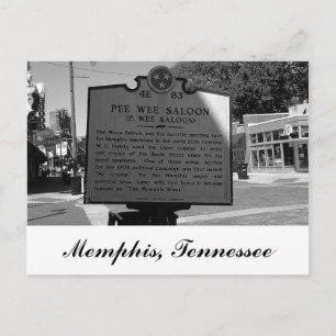 Carte Postale Pee Wee Saloon Marqueur historique Memphis Tenness