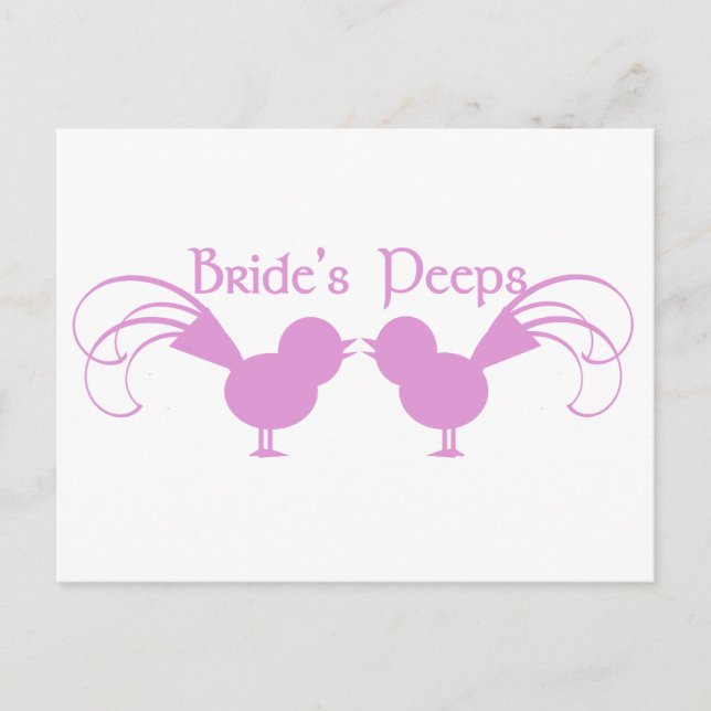 Carte Postale Peeps de mariée/ rose (Devant)