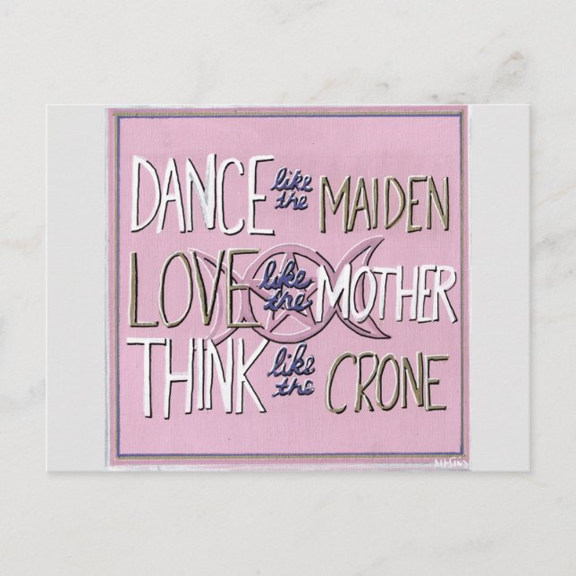 Carte postale peinte à la main "Danse, Amour, Réfl (Devant)