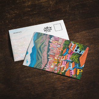 Carte postale peinte Medellin Colombia